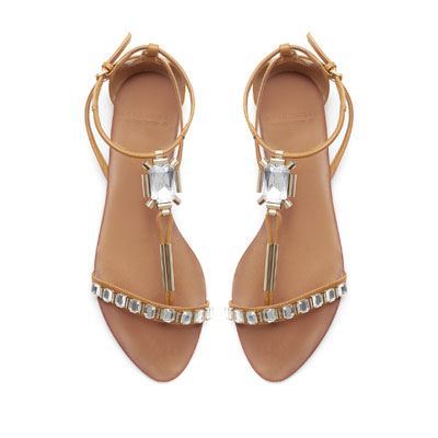 sandalias planas leopardo zara